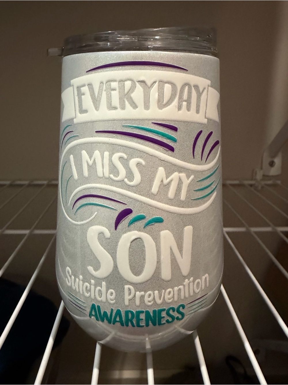 Everyday I Miss My Son Suicide Prevention Awareness Tumbler- New Without Tags